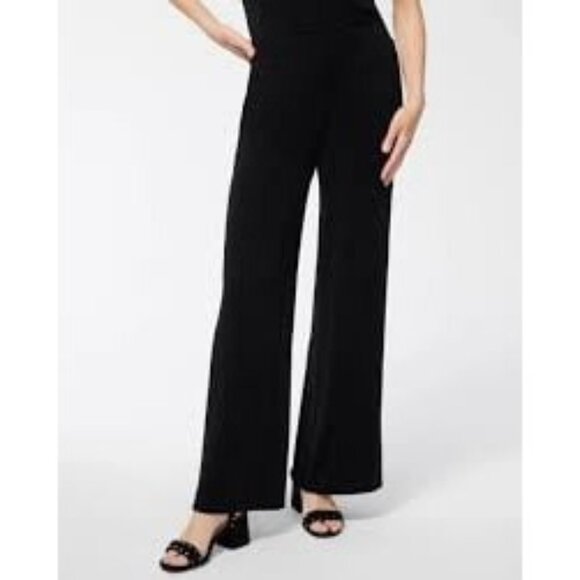 Chico’s Petite Travelers Wide Leg Pocket Pants Size 3 16/18 XL Black NEW Stretch - Picture 1 of 9